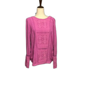 Soft Surroundings Pink Lace XL Top